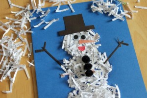 shredded snowman craft