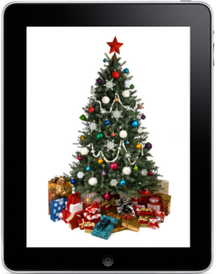 picture of christmas tree on an iPad