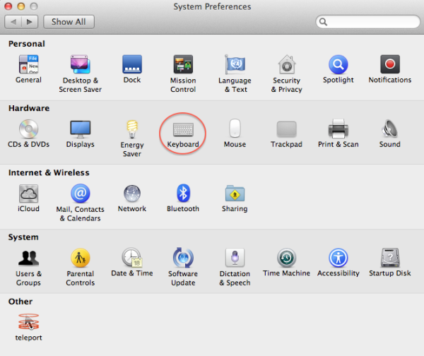 system preferences