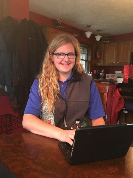 Female student on computer