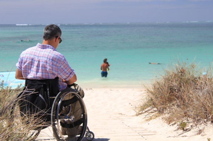 wheelchair on beach