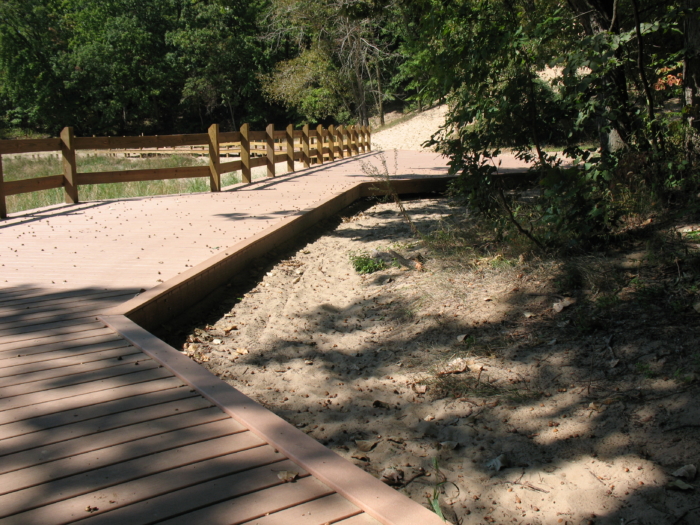 A boardwalk at Indiana Dunes State Park