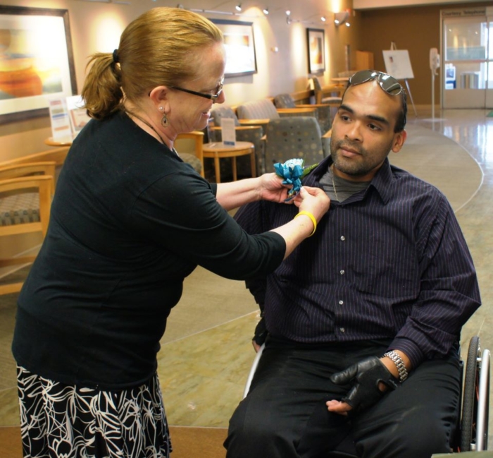 Patient working with therapist