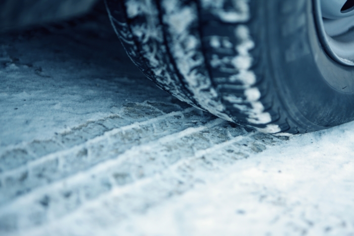 car tire in snow