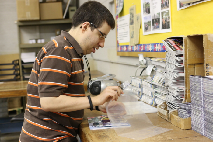 Geoffrey working at a workstation