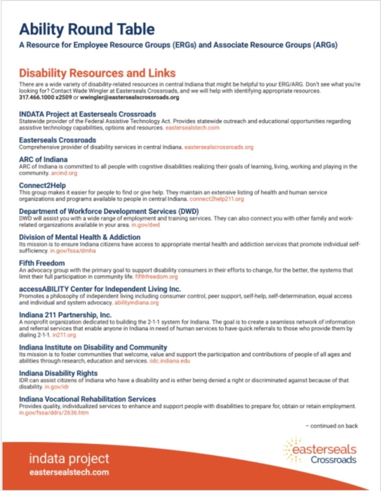Ability Round Table Disability Resources and Links