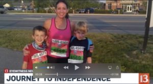 WTHR 13 - Journey to Independence image lady standing with her two boys