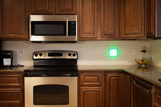 Square glow light in kitchen