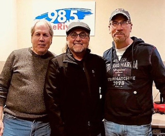 Danny Beemer with others at radio station