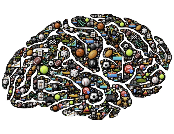 Image of brain with game icons