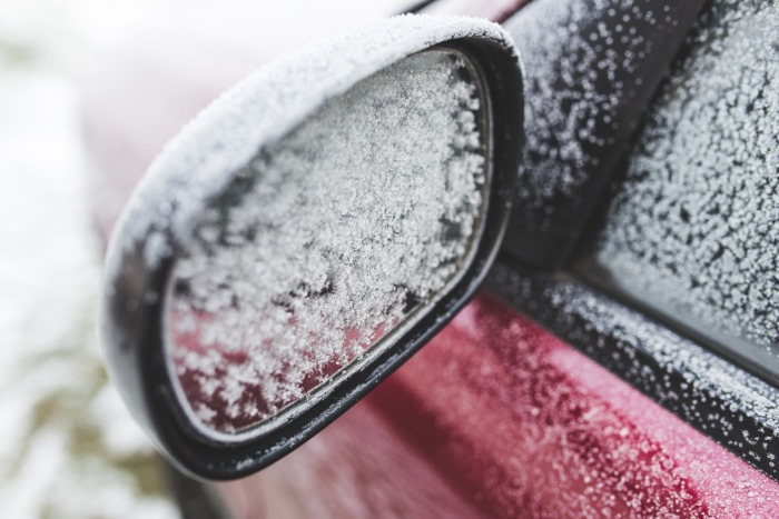 Frozen car mirror