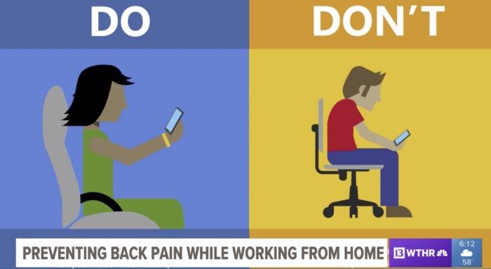 WTHR work from home ergonomics image