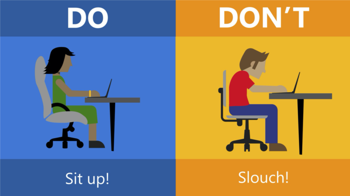 Don't slouch ergonomics graphic