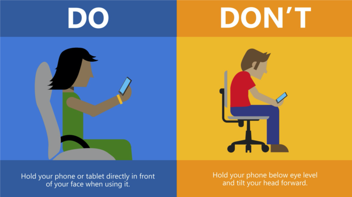 Holding your phone ergonomics graphic