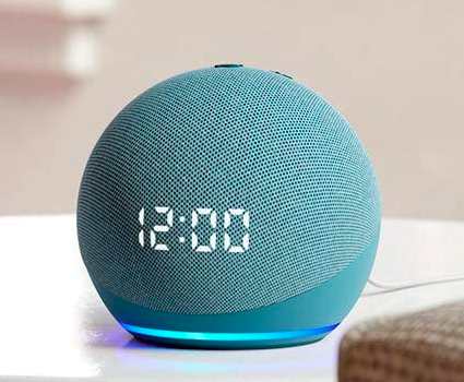 amazon echo dot with clock new blue