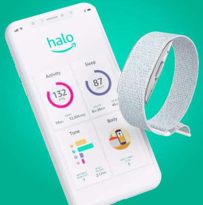 amazon halo band and smartphone