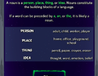 GramMars Wars app nouns example