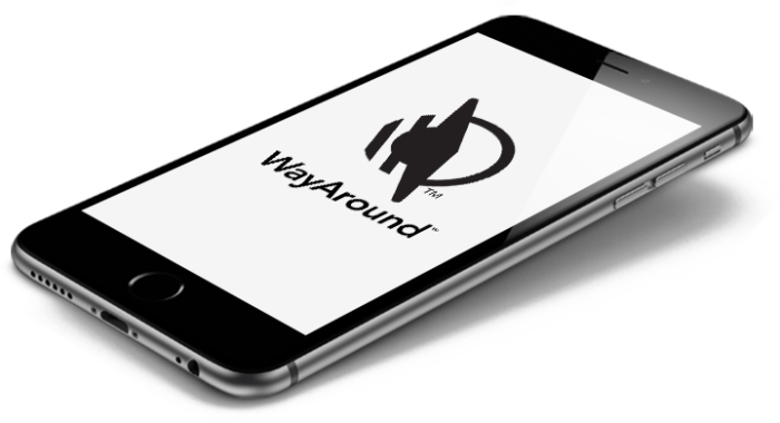 Phone with WayAround app