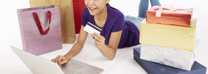 Image of woman buying gifts online