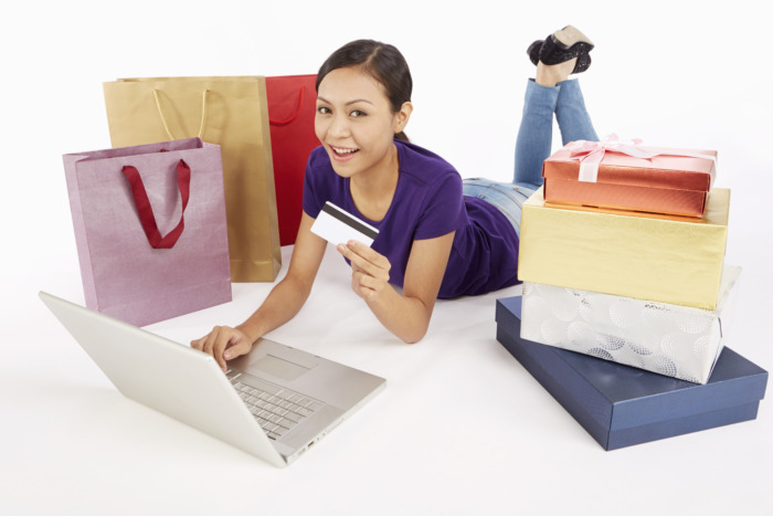 Image of woman buying gifts online