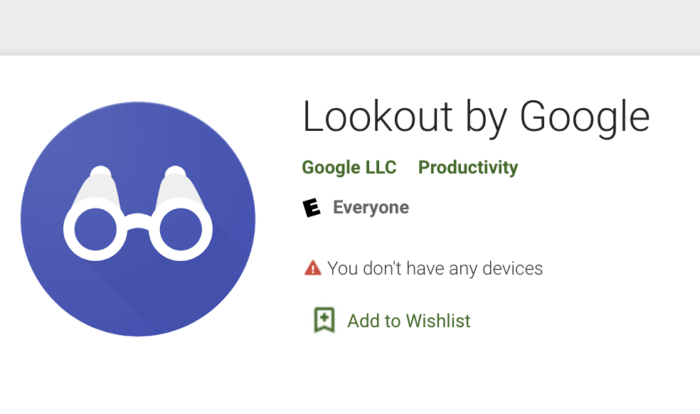 screenshot of Lookout by Google extention logo