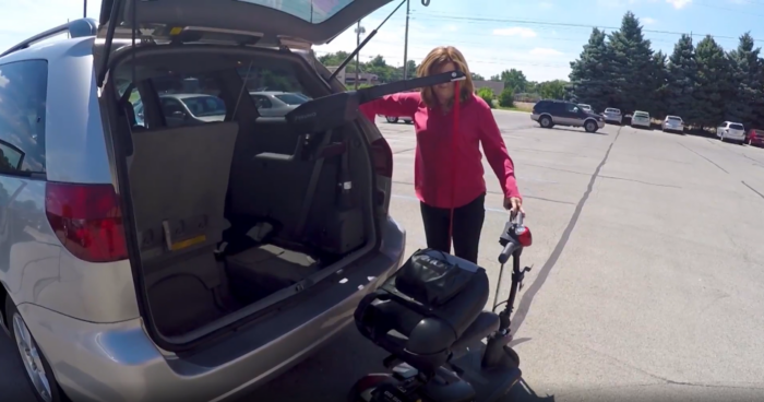 An AFP loan paid for Stacey's curbside scooter lift