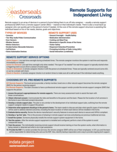 Screenshot of Remote Supports for Independent Living Document