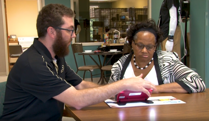 A demonstration of a device from the lending library