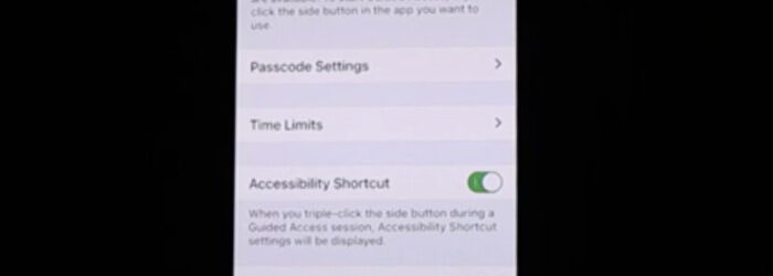 screenshot of guided access menu on iPhone