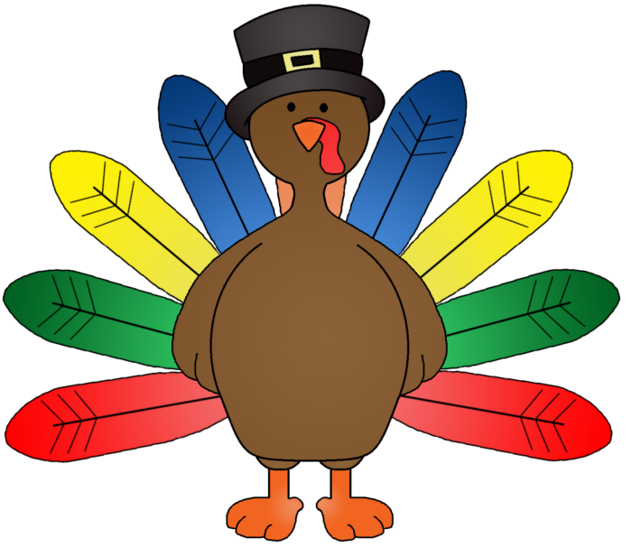 a colorful clip art turkey