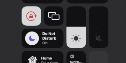 screenshot of iOS control center on an iPad