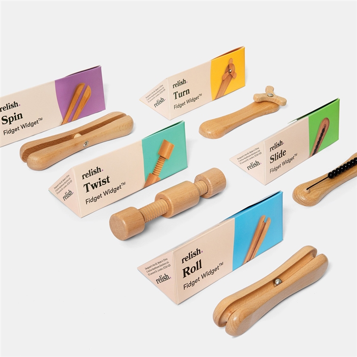 wooden fidget widgets kit of five