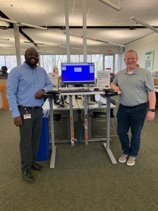 The Library partnered with Easterseals Crossroads to install accessible workstations.