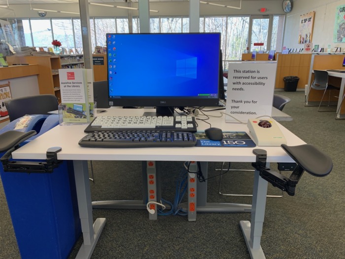 An accessible workstation at the East 38th Street Branch. 