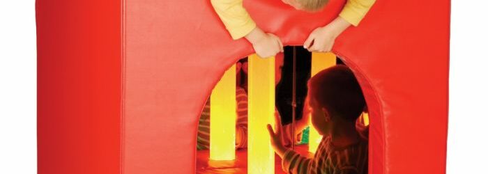 sensasoft sensory den by fun and function with two children