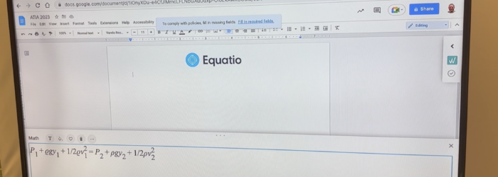 screenshot of Equatio on a monitor