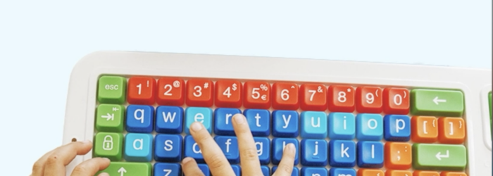 screenshot of kid using clevy keyboard
