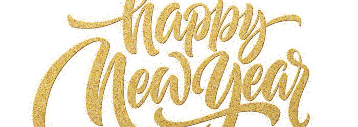 Happy New Year 2020. Lettering greeting inscription. Vector illustration