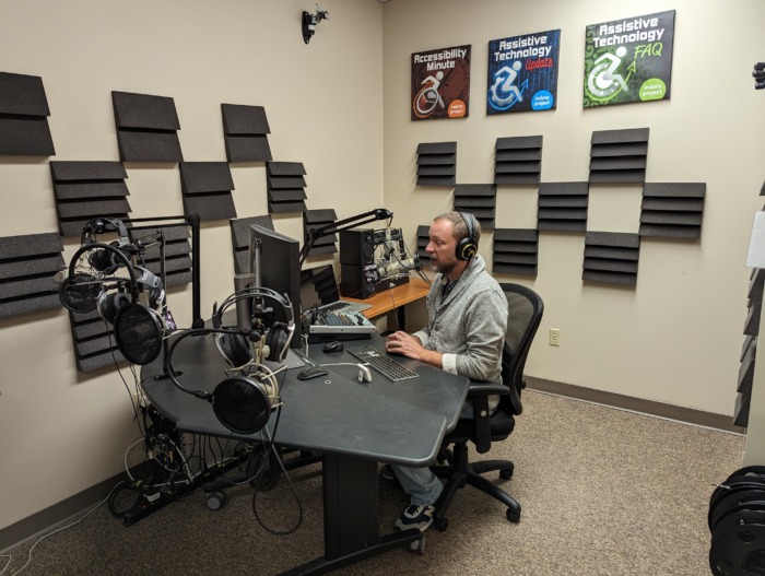 Josh Anderson in the podcast studio.