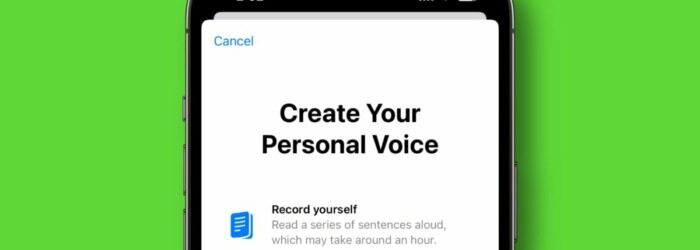 iPhone with Personal Voice displayed