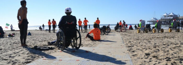 grit access trax mat on beach