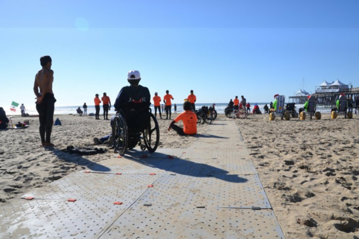 grit access trax mat on beach