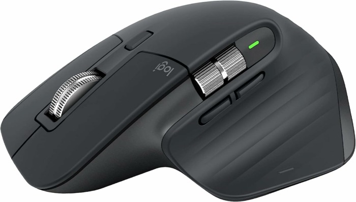 Logitech MX Master 3S Ergonomic Mouse in black side profile